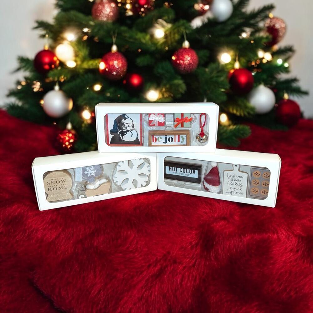 3x Christmas SANTA BE JOLLY 2022 Set of Tiered Tray Props**New in sealed box - Picture 2 of 4